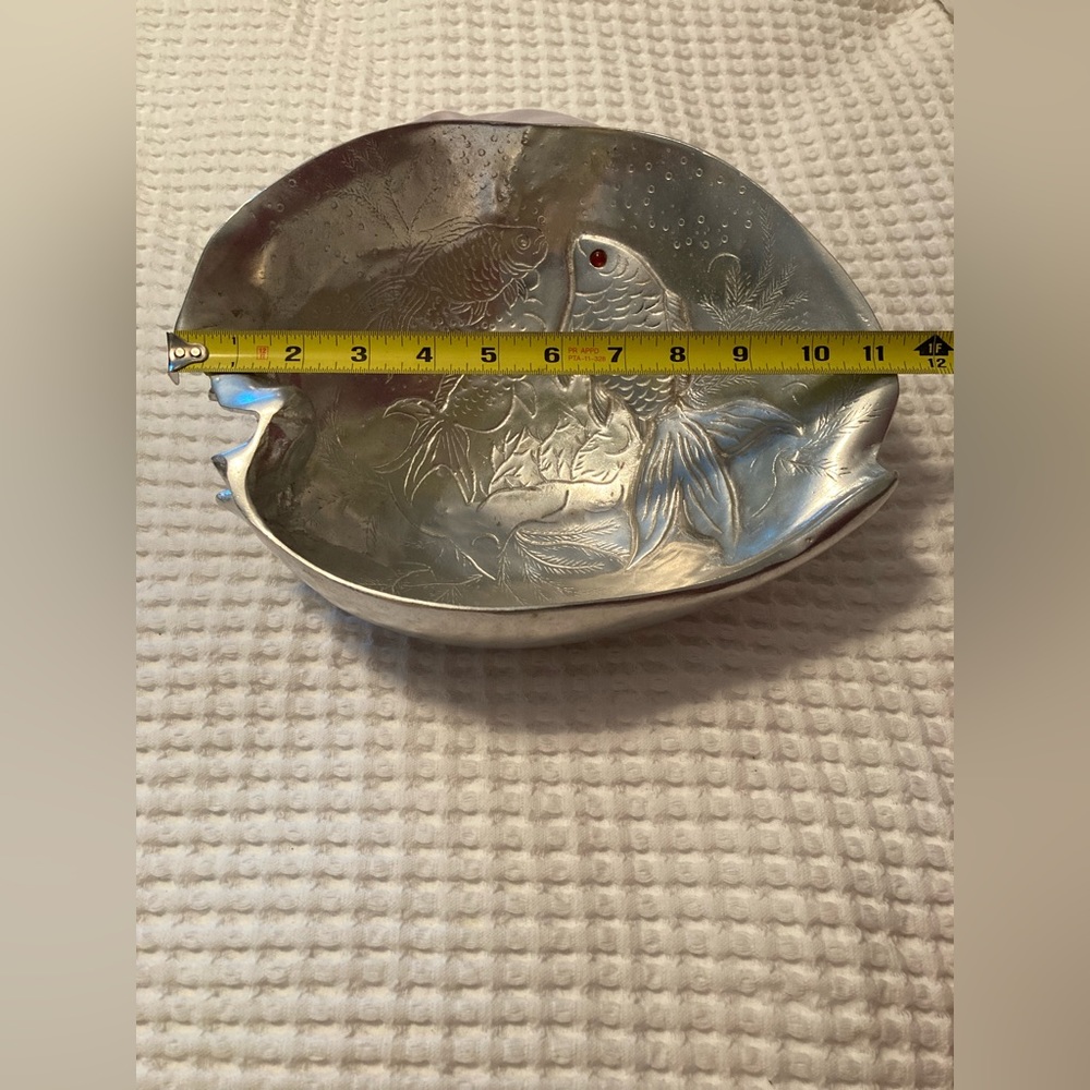 Arthur Court - Vintage 1977 Rare Four Koi Fish Conch Bowl with Carnelian Eyes - Picture 7 of 7